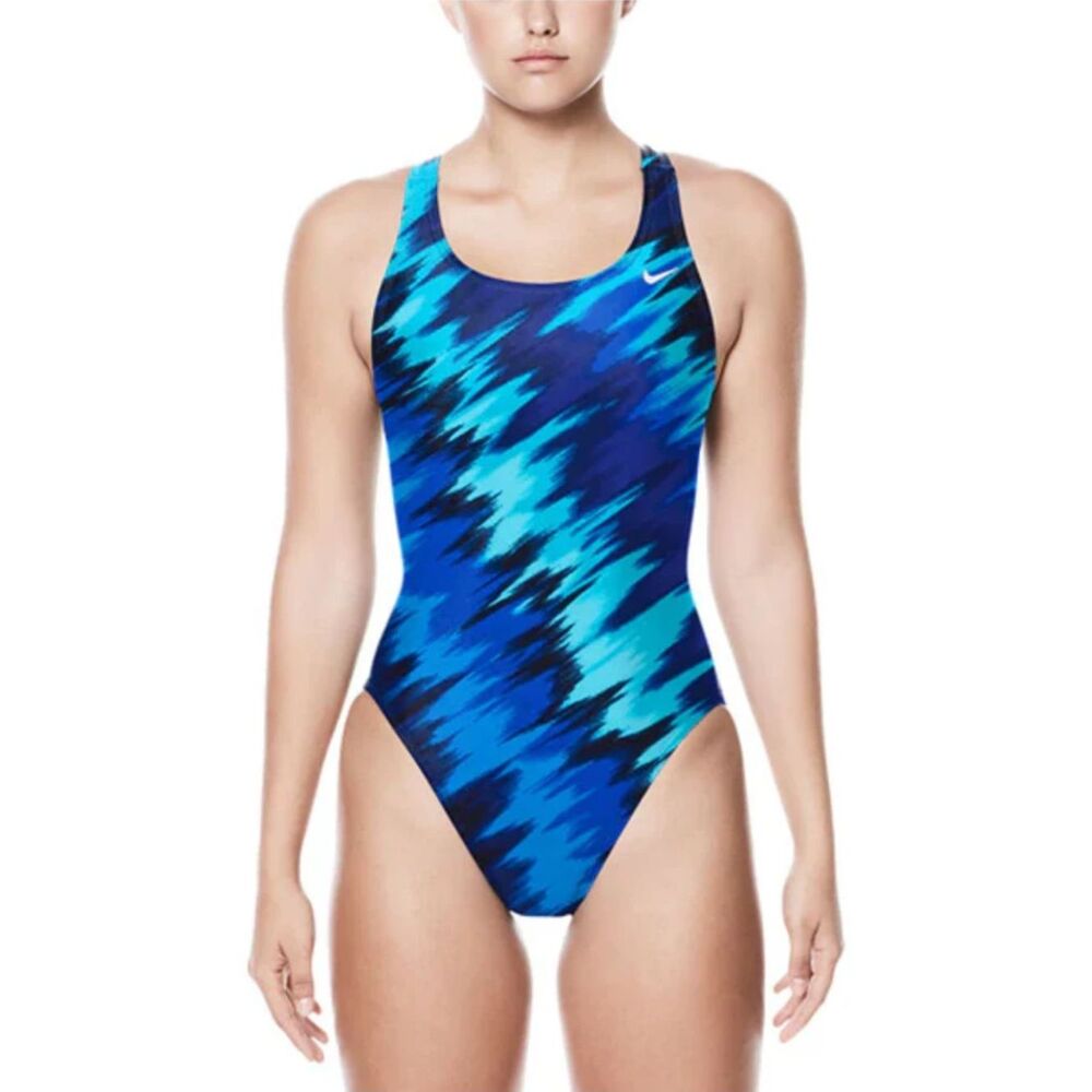 Nike One Piece Racerback Swimsuit Blue 10